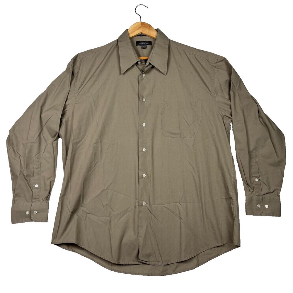 Croft & Barrow‎ Men’s Large Tan Dress Shirt 34/35 16.5/17